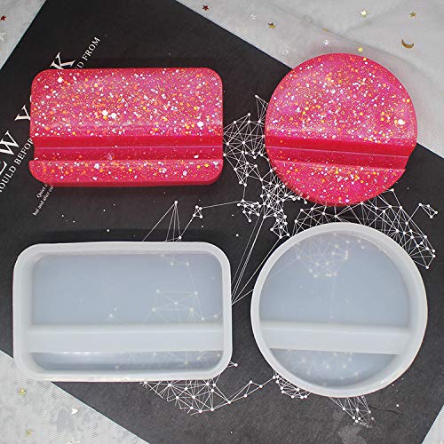 Yalulu 2pcs Silicone Phone Stand Mold - DIY Resin Casting for Home Office Decor