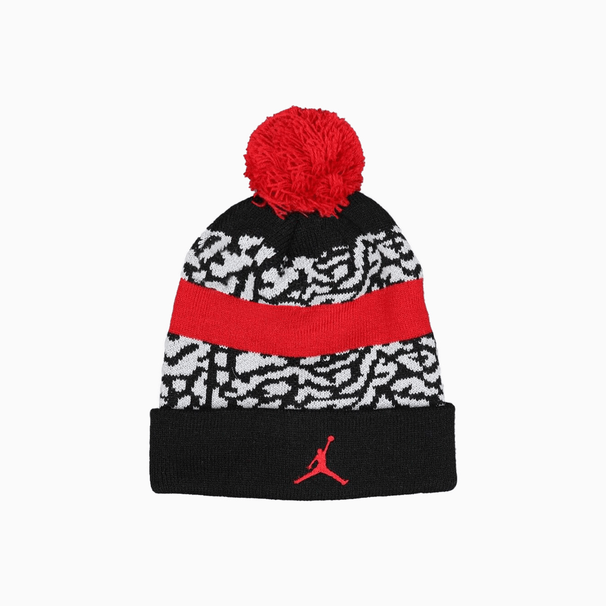 Jordan Jumpman Striped Beanie Hat - Winter Warm Knit Skull Cap for Men & Women - Perfect for Basketball Games, Outdoor Sports & Cold Weather Fashion