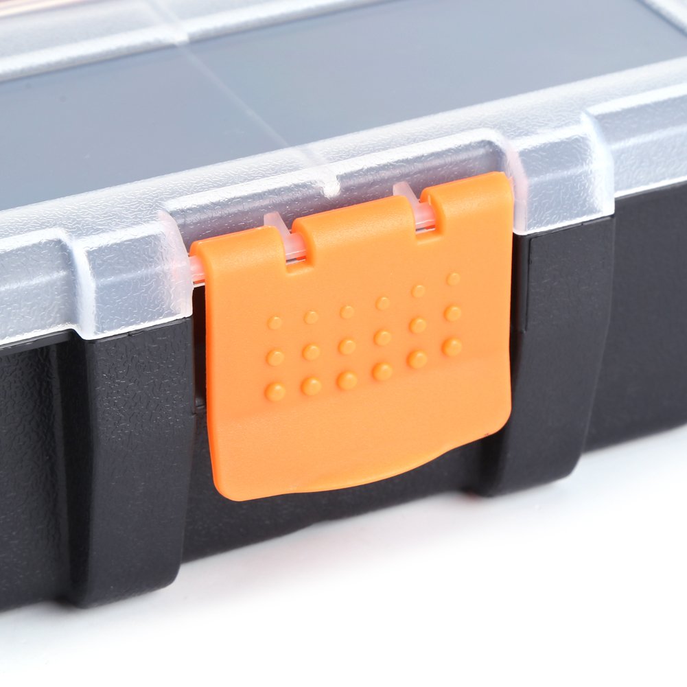 Heavy-Duty Plastic Components Storage Tool Box - Small Tools Organizer Container for DIY, Electronics, and Craft Supplies - Perfect for Workshop, Garage, and Home Organization