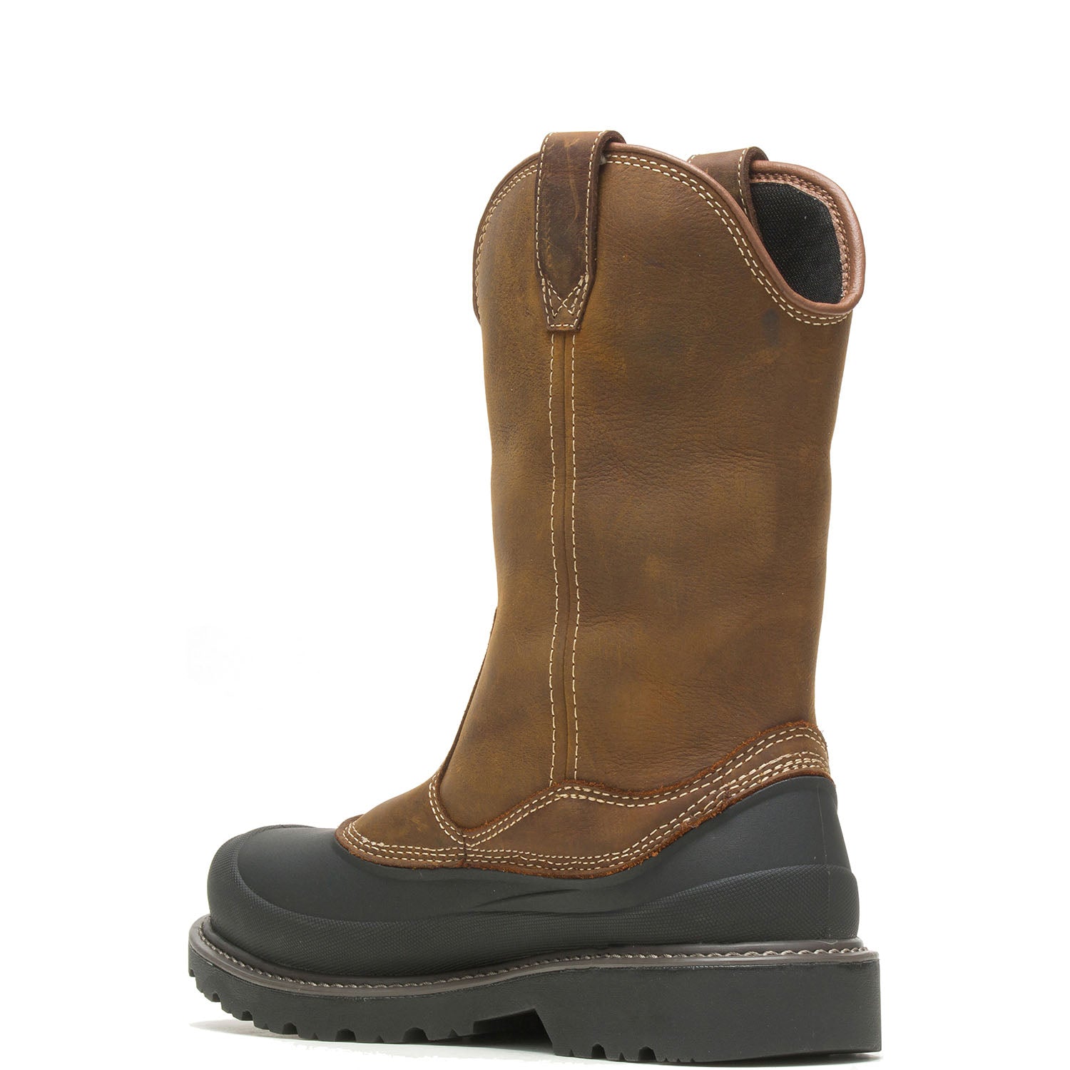 **Waterproof Steel Toe Pull-On Work Boots for Men - Slip-Resistant & Comfortable for Construction, Oilfield & Outdoor Work**
