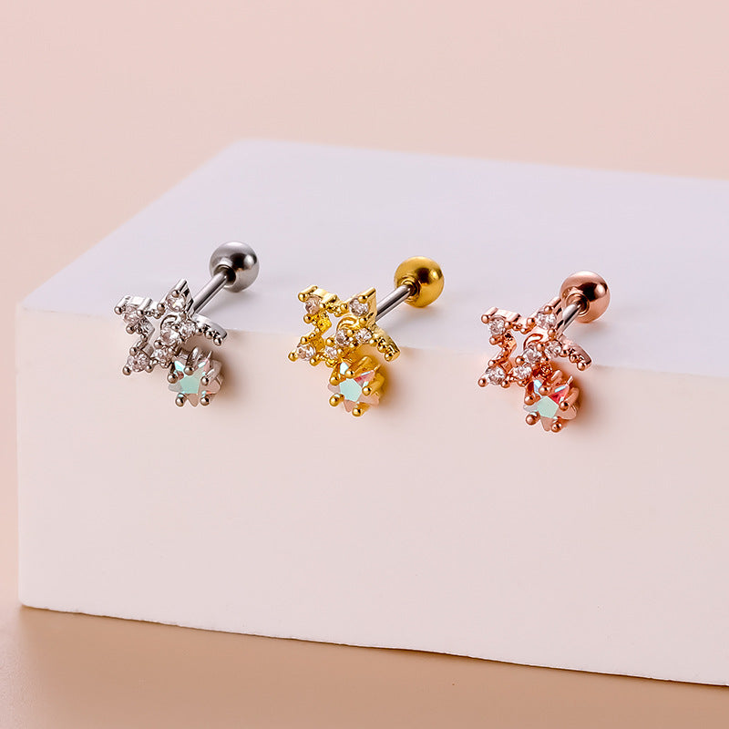 20G Sword Earring Stud Cross Helix Piercing - Stainless Steel Cartilage Jewelry for Women & Men | Perfect for Gothic, Punk, and Alternative Fashion Styles