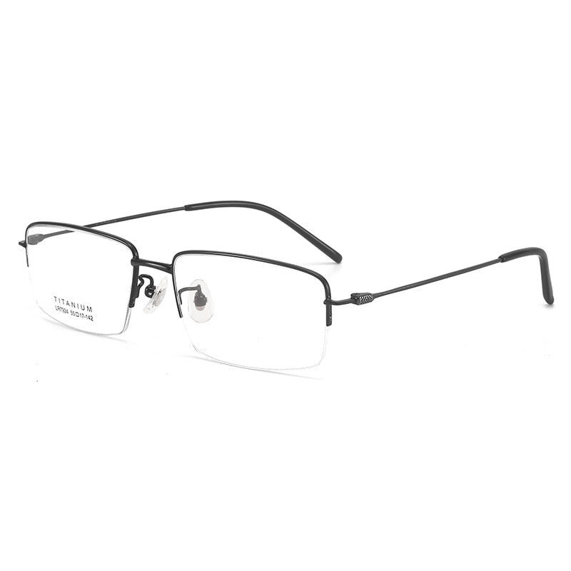 Bclear Unisex Semi-Rimless Square Titanium Eyeglasses LB7924 - Lightweight & Durable for Work, Reading & Everyday Wear