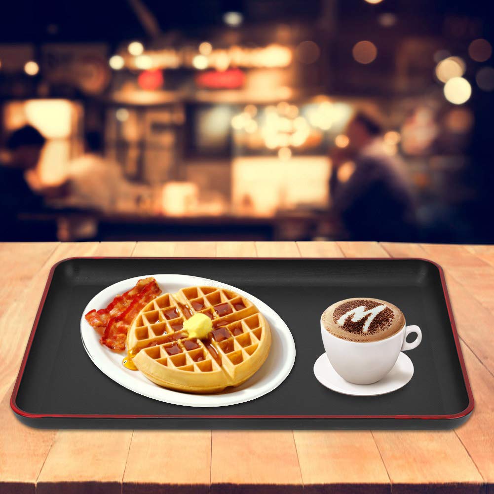 Xunn Plastic Serving Tray - 12x8 Inch Rectangular Food Tray for Restaurants, Hotels & Catering | Durable Fast Food Tray for Buffet, Party Serving & Commercial Kitchen Use