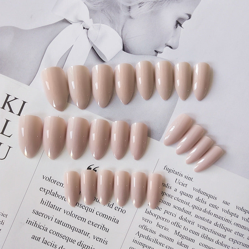 Long Ballet Fake Nails - Full Cover Soft Pink Acrylic Nail Kit with UV Gel Coat | DIY Manicure Set for Home Salon, Parties & Special Occasions
