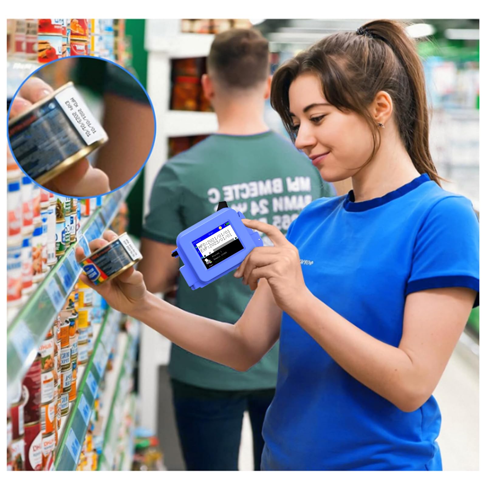 CHIKYTECH Upgraded Mini Inkjet Printer - Portable Printing Machine for Date, Time, Barcode, Logo, QR Code & Batch Numbers on All Materials | Perfect for Product Labeling, Packaging & Inventory Management