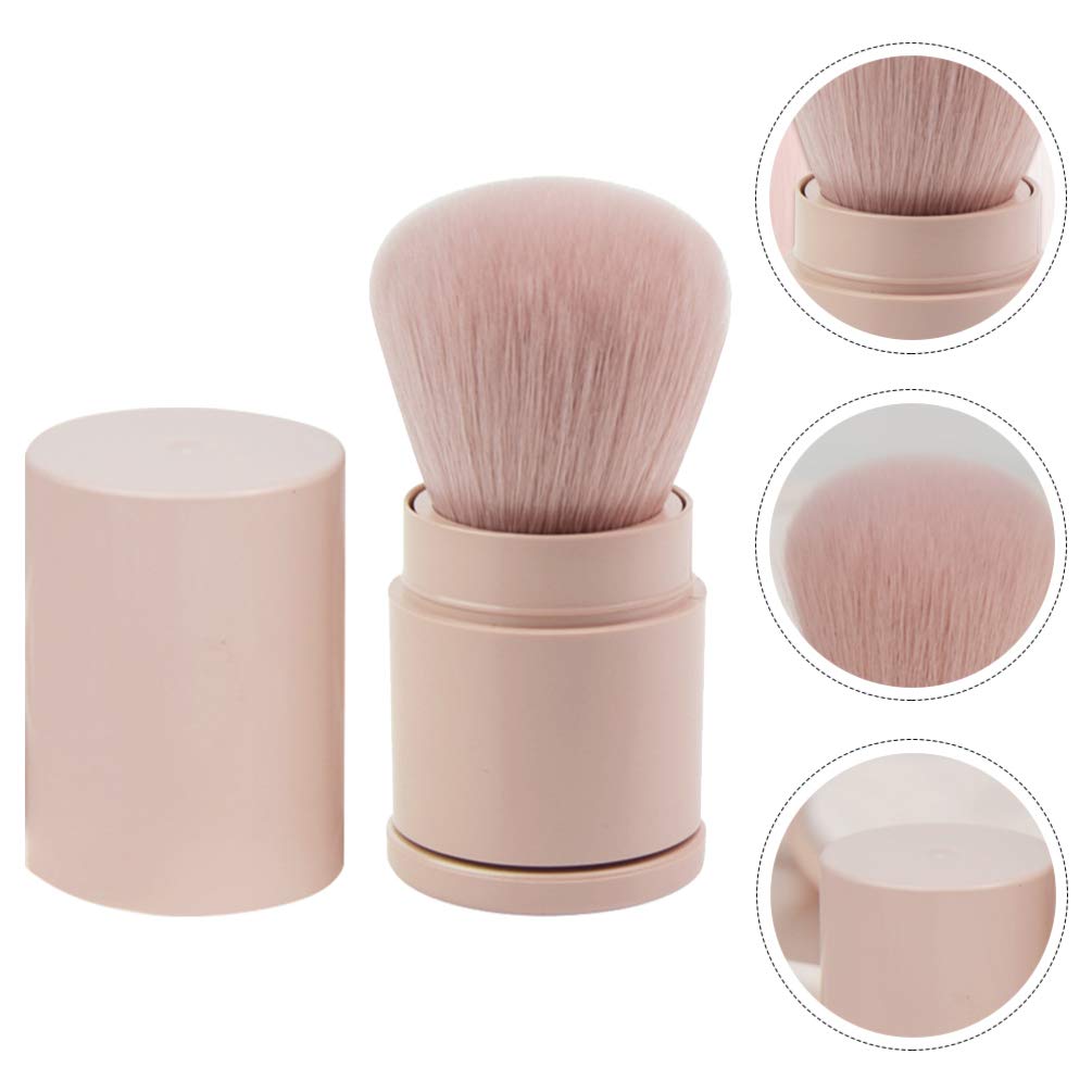 Premium Powder Brush & Blush Brush Set - Soft Loose Powder Makeup Brush, Foundation Brush & Cosmetic Brushes with Injection Handle - Portable Telescopic Design for Travel & On-the-Go Touch Ups