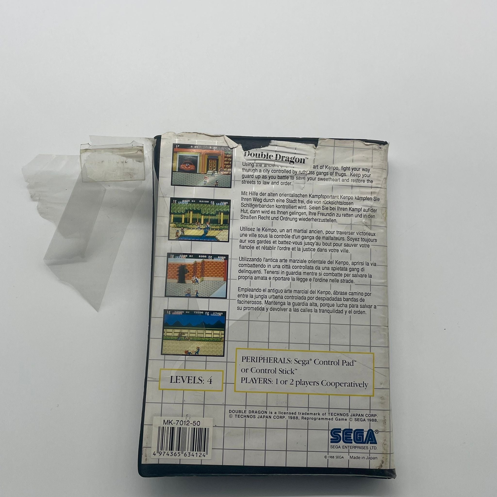 Double Dragon Retro Video Game for Sega Master System - Complete with Original Manual (PAL Version) - Perfect for Classic Gaming Collectors and 80s Arcade Enthusiasts