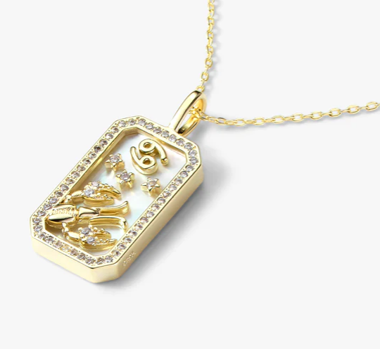 Cancer Zodiac Sign Tarot Card Necklace - Perfect for Astrology Lovers & Spiritual Jewelry Gift - Ideal for Daily Wear, Meditation & Energy Healing