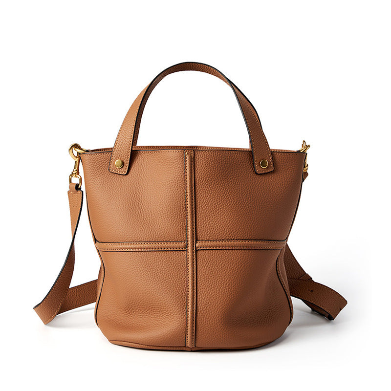 Stylish Leather Bucket Bag for Women - Fashionable Crossbody Shoulder Handbag - Perfect for Work, Travel & Everyday Use