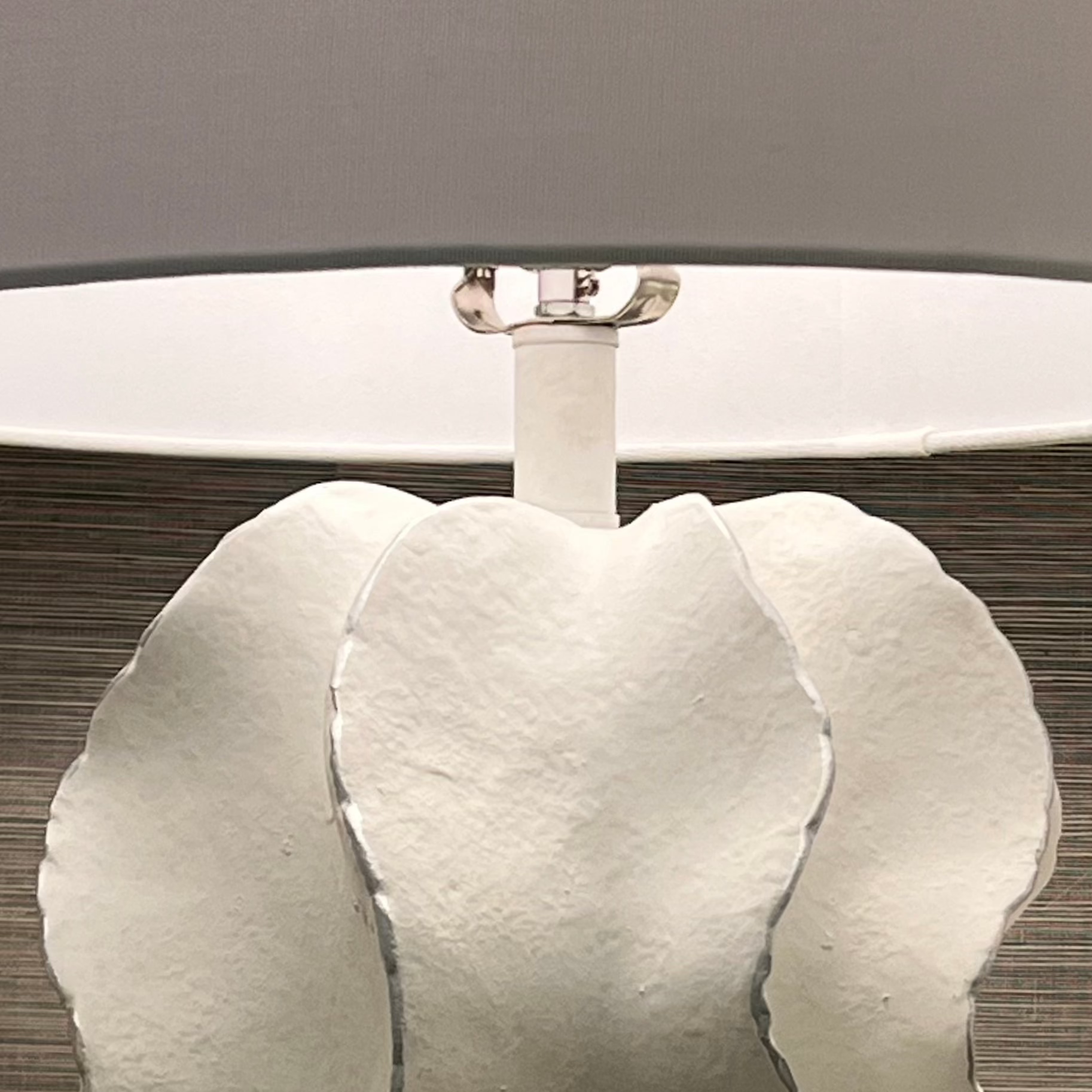 Bethany White and Silver Table Lamp - Elegant Home & Office Lighting for Living Room, Bedroom, or Study