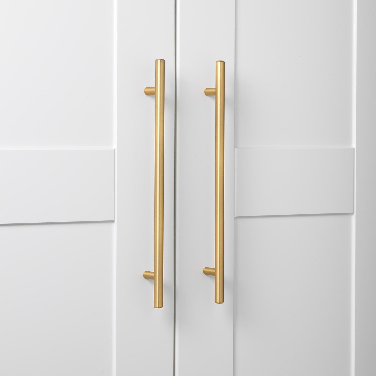 GlideRite 9-inch Satin Gold Cabinet Bar Pulls - Pack of 25 - Solid Brass Cabinet Handles for Kitchen, Bathroom & Furniture - Modern Hardware for Drawers & Cabinets