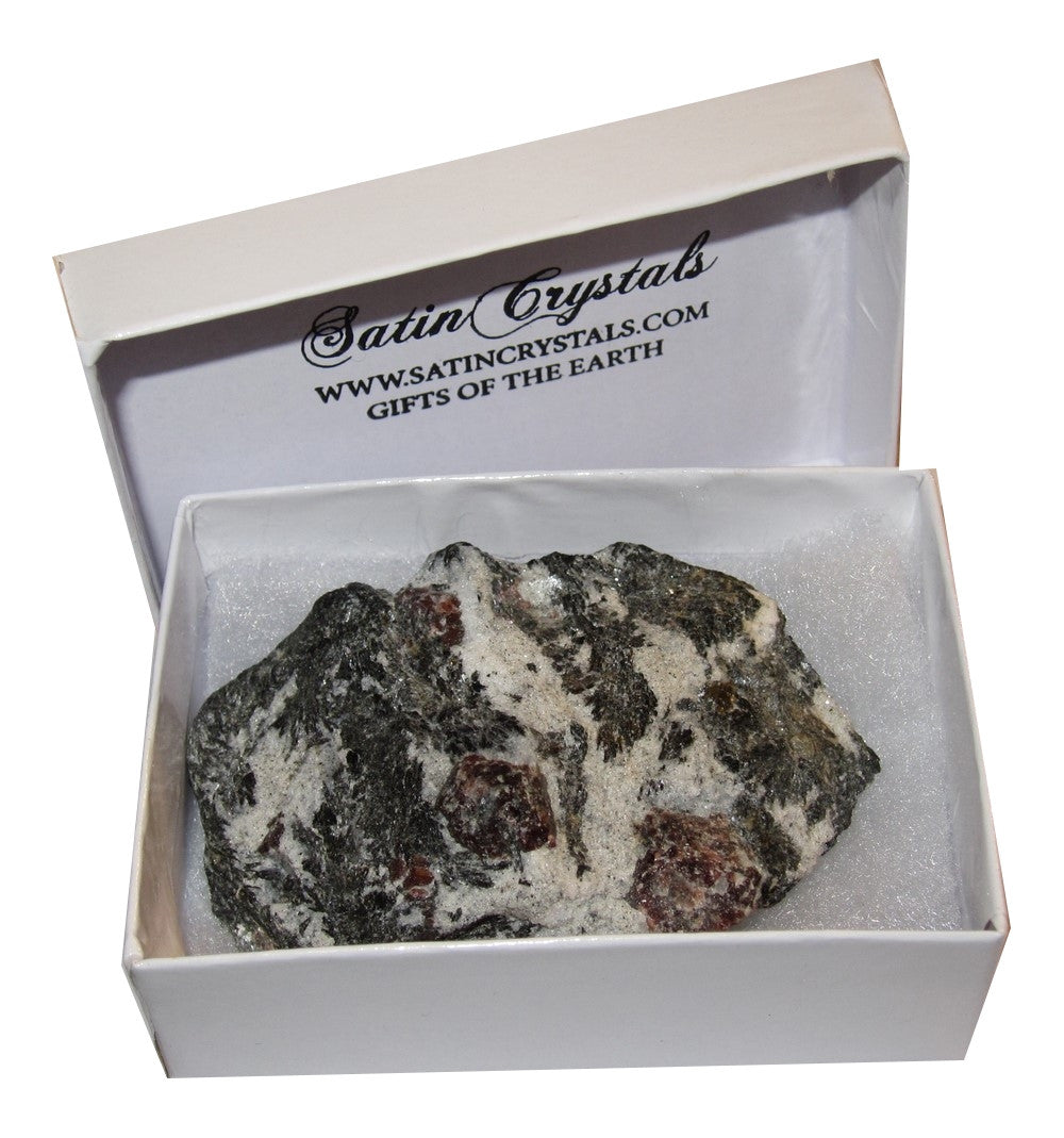 Natural Garnet Red Almandine Black Biotite Cluster Raw Crystal Stone for Healing, Meditation & Energy Work - Perfect for Reiki, Chakra Balancing & Spiritual Decor