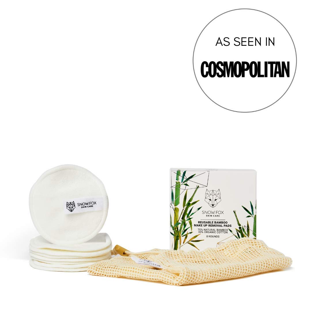 Organic Reusable Bamboo Cotton Makeup Remover Pads - Eco-Friendly & Gentle Facial Cleansing Pads for Makeup Removal, Skincare & Daily Face Wash - Perfect for Travel & Sustainable Beauty Routine