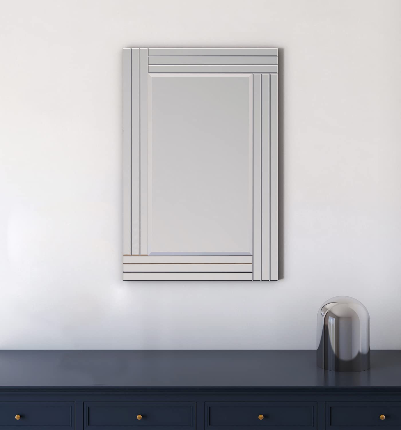 24x36 Inch Fargo Frameless Rectangular Wall Mirror - Large Bathroom Vanity Mirror, Full-Length Floor Mirror for Bedroom, Living Room, and Entryway Decor