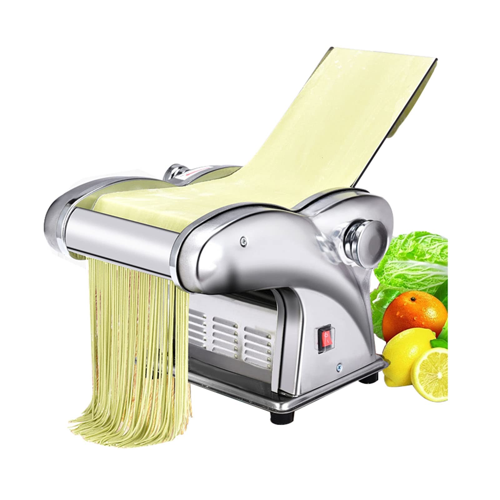 Stainless Steel Electric Pasta Maker Machine - Adjustable Thickness Settings with Washable Aluminum Alloy Rollers & Cutters - Perfect for Homemade Spaghetti, Fettuccini, Lasagna, Dumpling Wrappers - Ideal for Italian Cooking, Family Meals & Restaurant Use