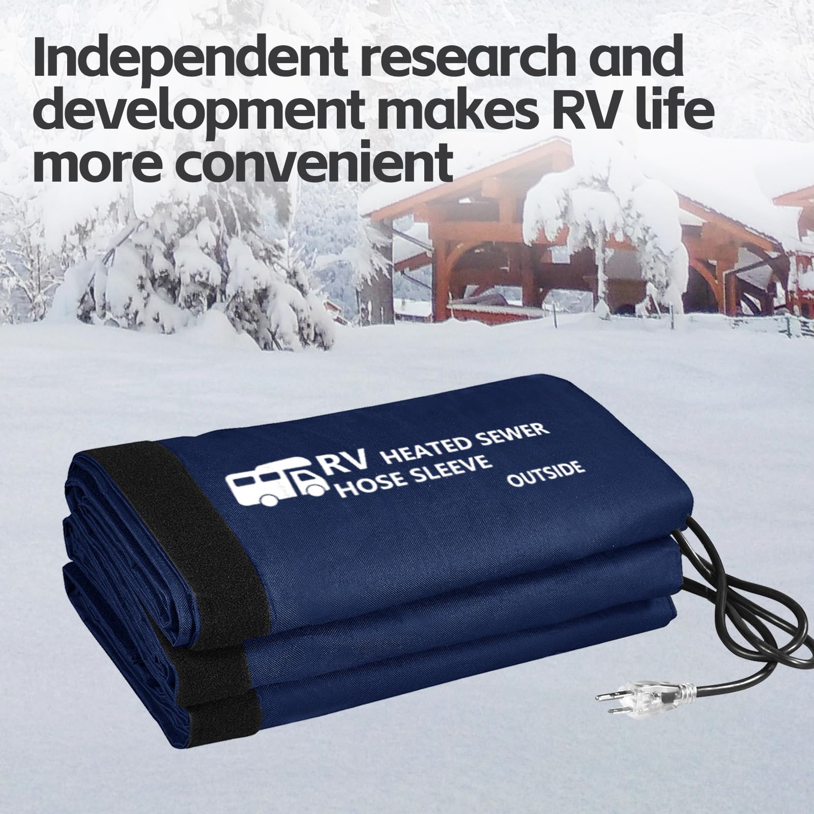 Heated RV Sewer Hose Kit (-45°F Freeze Protection) for Winter Camping