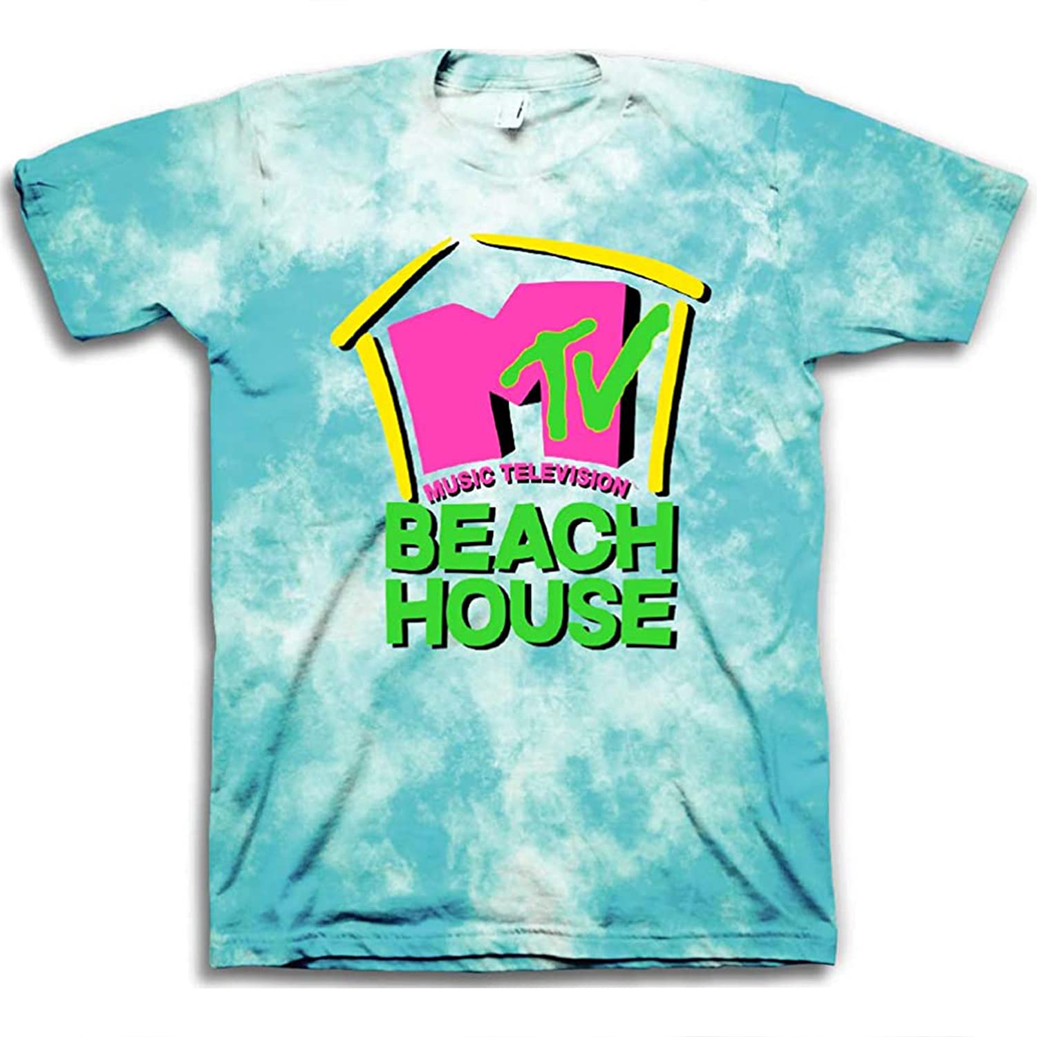 MTV Men's Tie Dye T-Shirt - Vintage 1980s 1990s Music Television Graphic Tee - Classic 'I Want My MTV' Retro Shirt for Concerts, Parties & 90s Theme Events