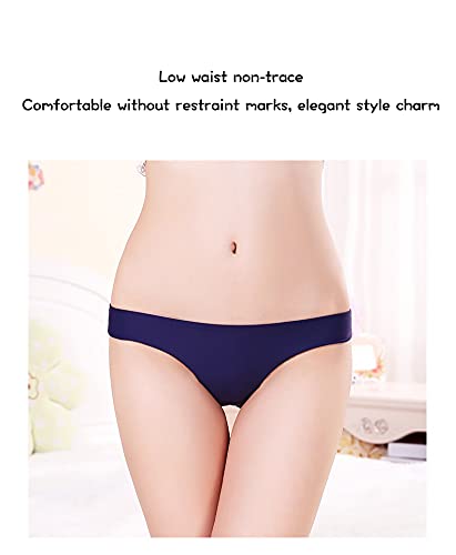 VISSAY Women's Lace Panties - 6 Pack Seamless Ice Silk Underwear Set, Low Rise Sexy Briefs for Everyday Comfort & Special Occasions
