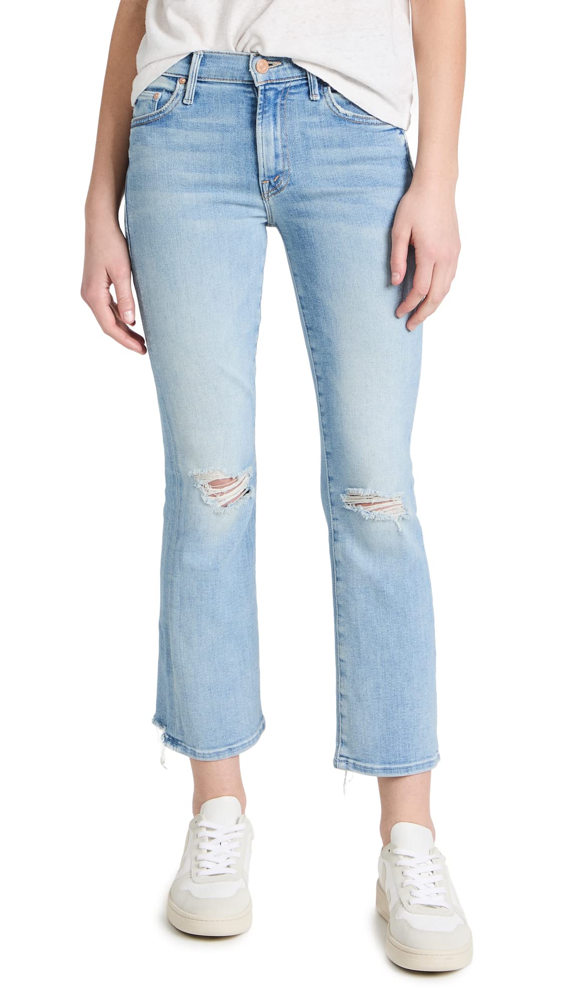 MOTHER Women's The Outsider Ankle Chew Jeans - High Waist Skinny Denim Pants for Casual Wear & Night Out