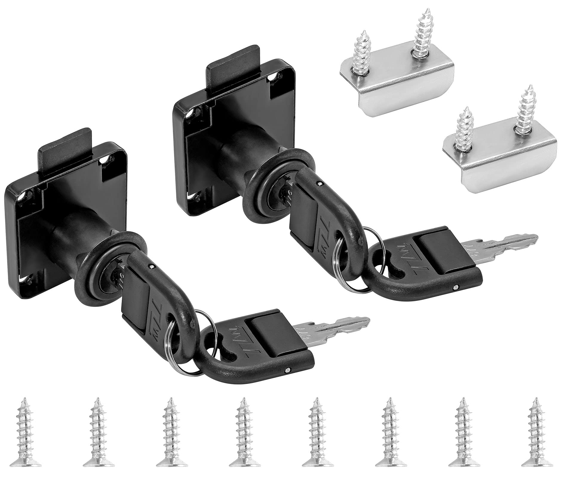 2-Pack Black Drawer Locks with Keys - 0.75