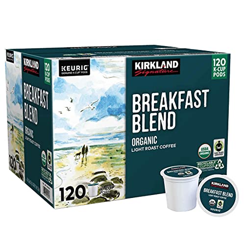 Kirkland Signature Breakfast Blend Coffee K-Cups - 2 Pack (120 Count) | Medium Roast for Keurig Brewers | Perfect for Morning Brew & Office Use