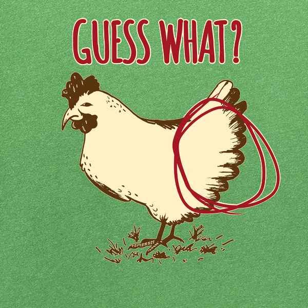 Funny 'Guess What? Chicken Butt' Graphic T-Shirt for Men - Pop Threads Humor Tee - Perfect for Casual Wear, Parties & Gag Gifts