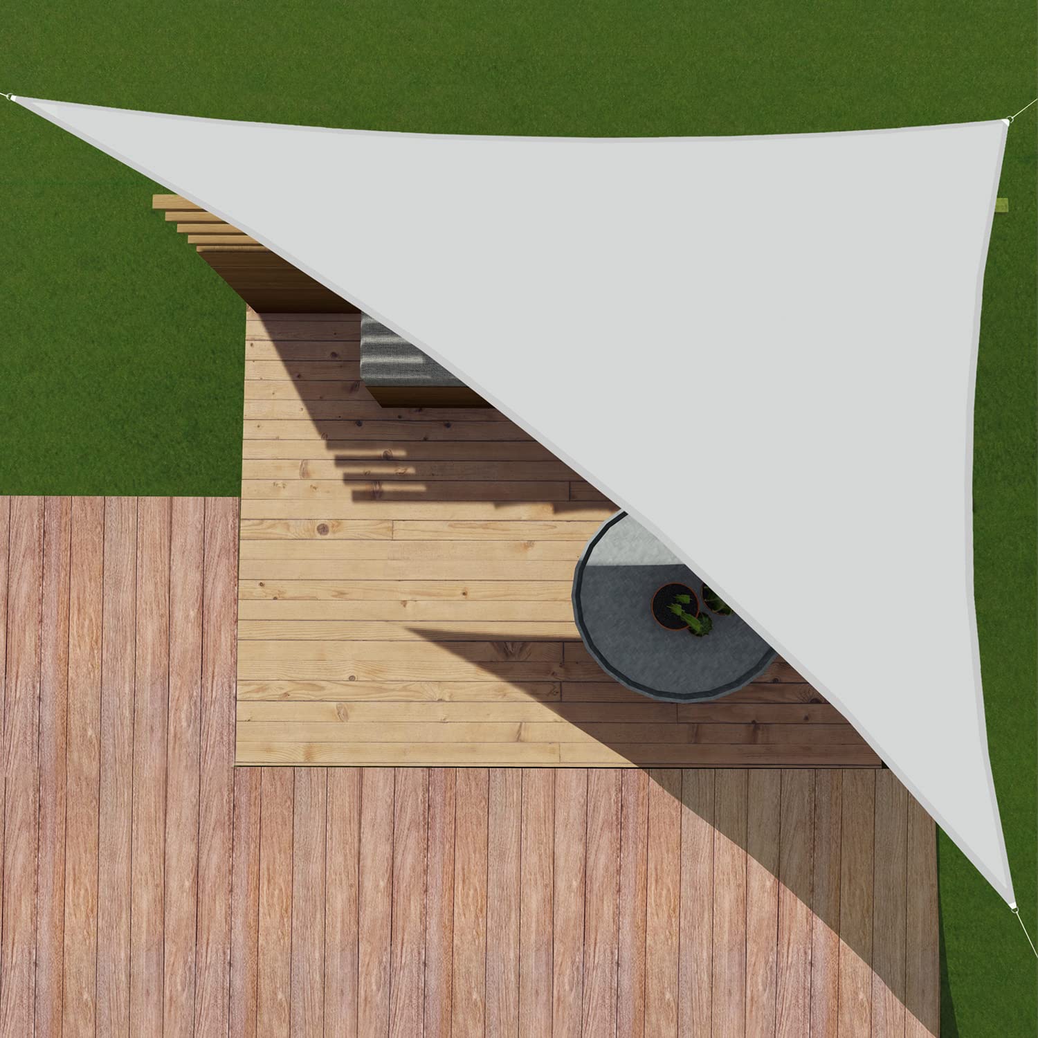 5x5ft UV Block Sun Shade Sail - Waterproof Triangle Canopy for Patio & Pergola