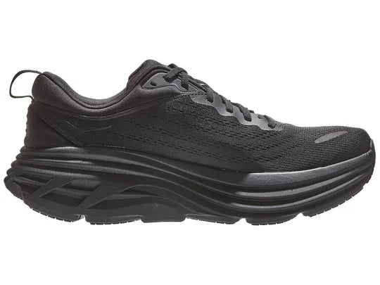 HOKA Men's Bondi 8 Wide Running Shoes - Black/Black | Cushioned Road Shoes for Long Distance Running & Walking | Perfect for Marathon Training, Jogging & Everyday Comfort