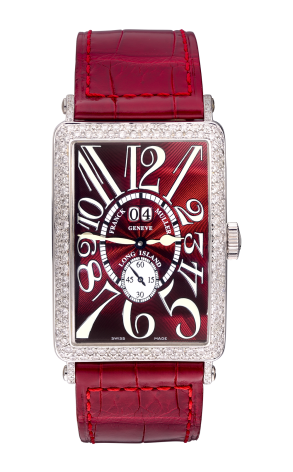 Franck Muller Long Island Big Date 18K White Gold Diamond Ladies Watch - Luxury Women's Timepiece for Formal Events & Special Occasions