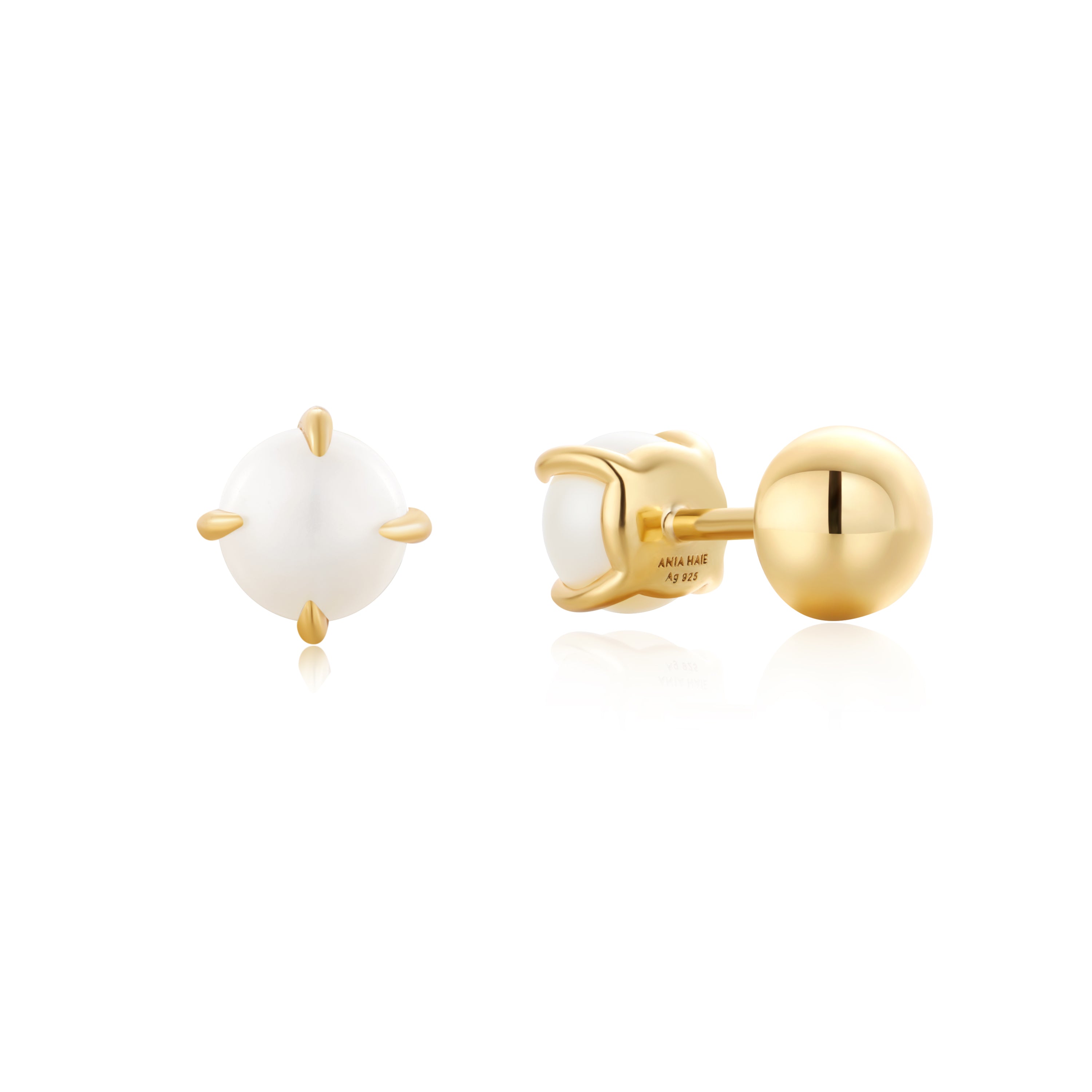 14K Gold Pearl Barbell Earrings for Women - Dainty Stud Earrings for Cartilage, Helix, Tragus Piercing - Perfect for Everyday Wear & Special Occasions