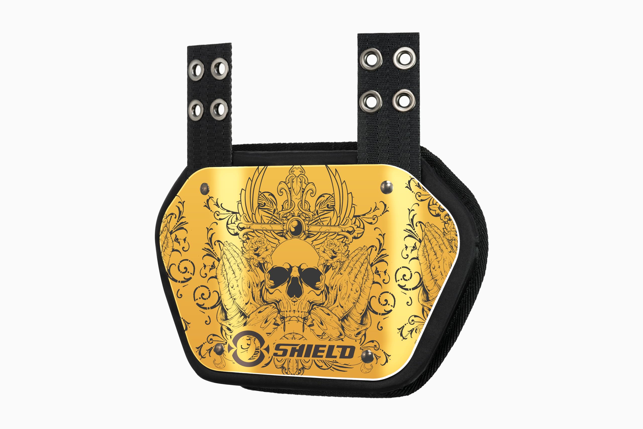 Football Back Plate - Lower Back Pads for Football Players, Rear Protector - Power Series (Power Skull, Angel & Demons, Seal Power) - Protective Gear for Tackling, Training & Games