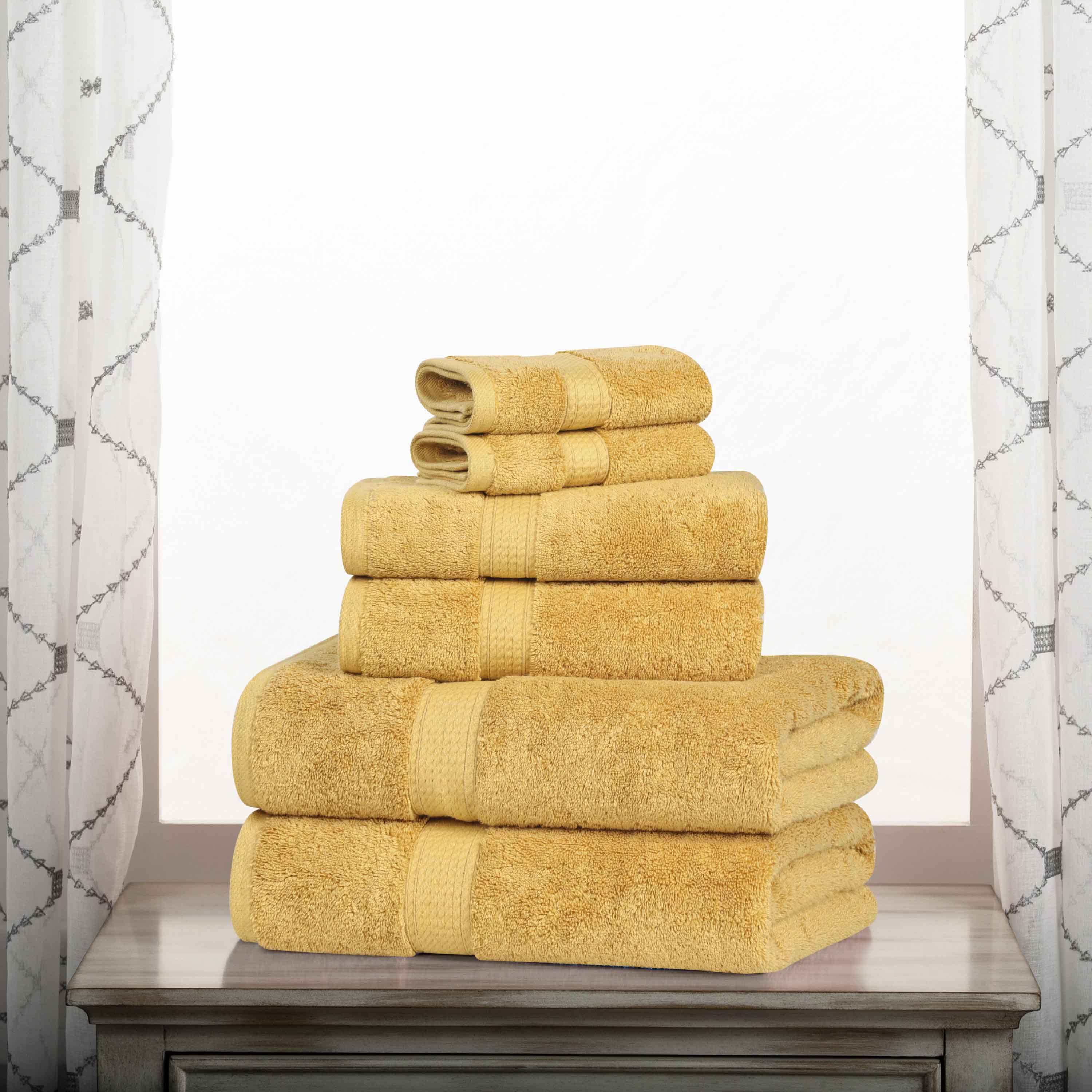 Premium 6-Piece Egyptian Cotton Towel Set - Ultra Soft, Heavyweight & Luxurious Bath Towels for Spa, Hotel & Home Use