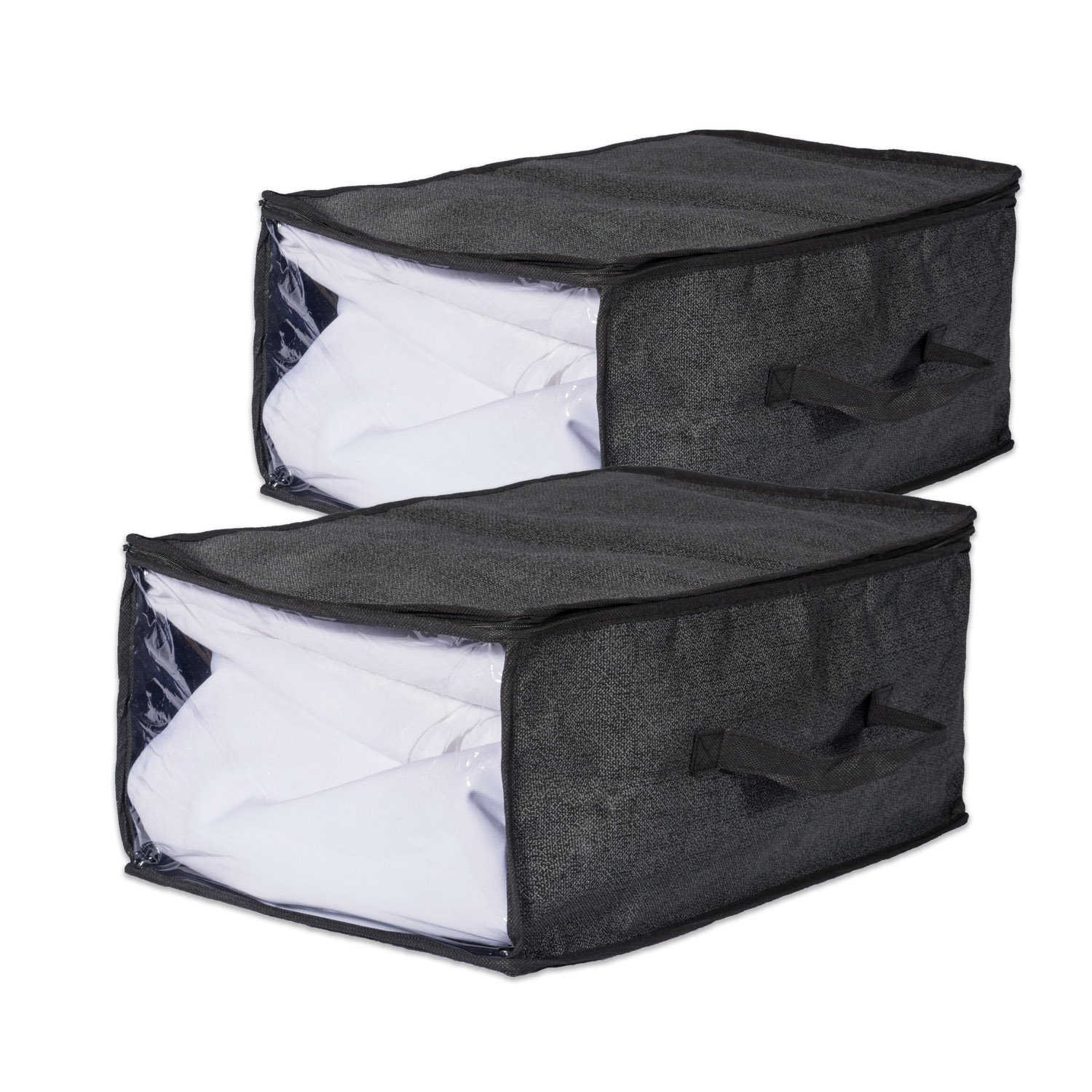 Breathable Closet Storage Bag for Sweaters - Soft Black Linen Fabric - Perfect for Seasonal Clothing Storage & Organization