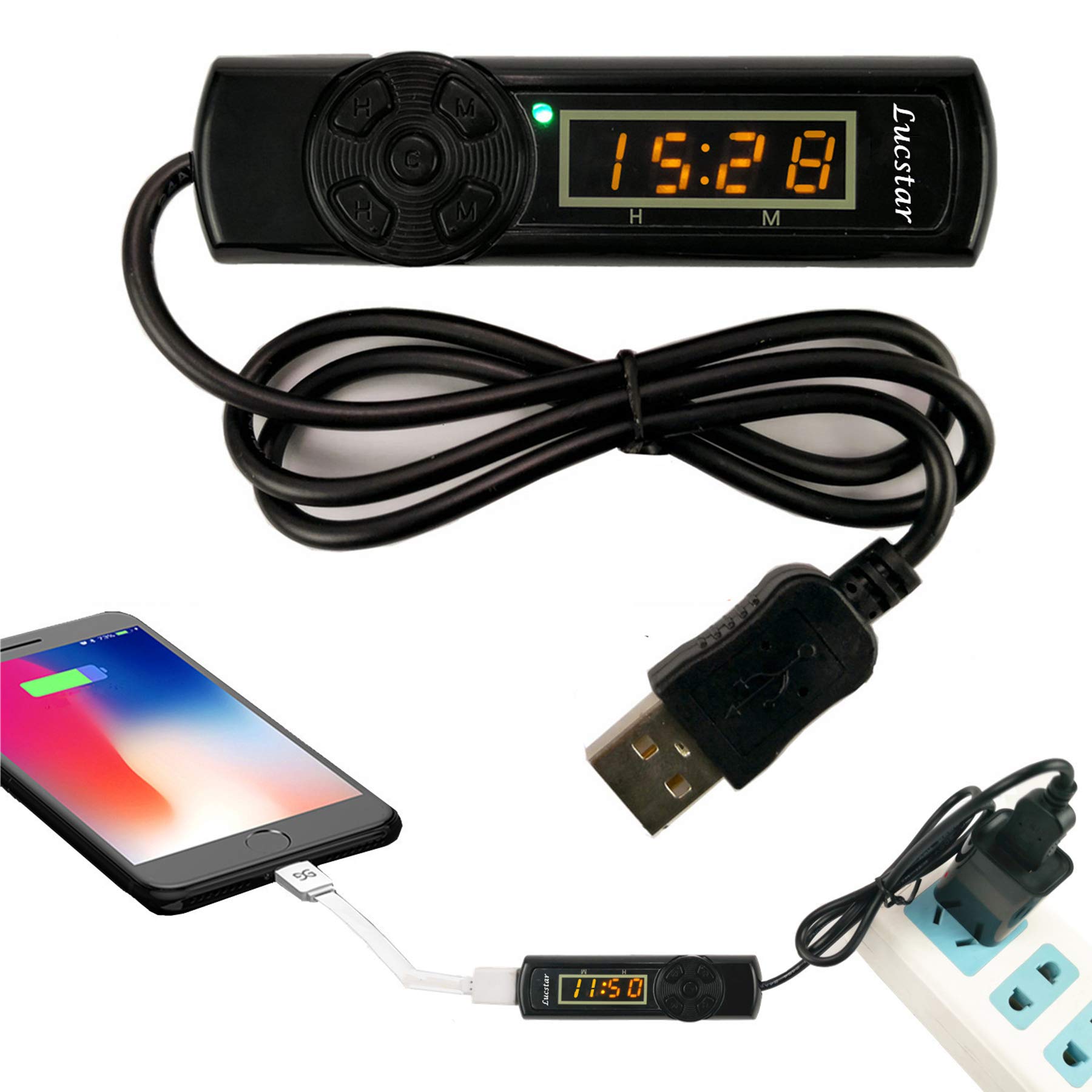 Lucstar USB Timer Charging Controller - Smart Power Outlet for Phones, Tablets, Cameras & Home Appliances | Auto On/Off Scheduling | Energy Saving & Device Protection | Perfect for Travel, Office & Smart Home Use
