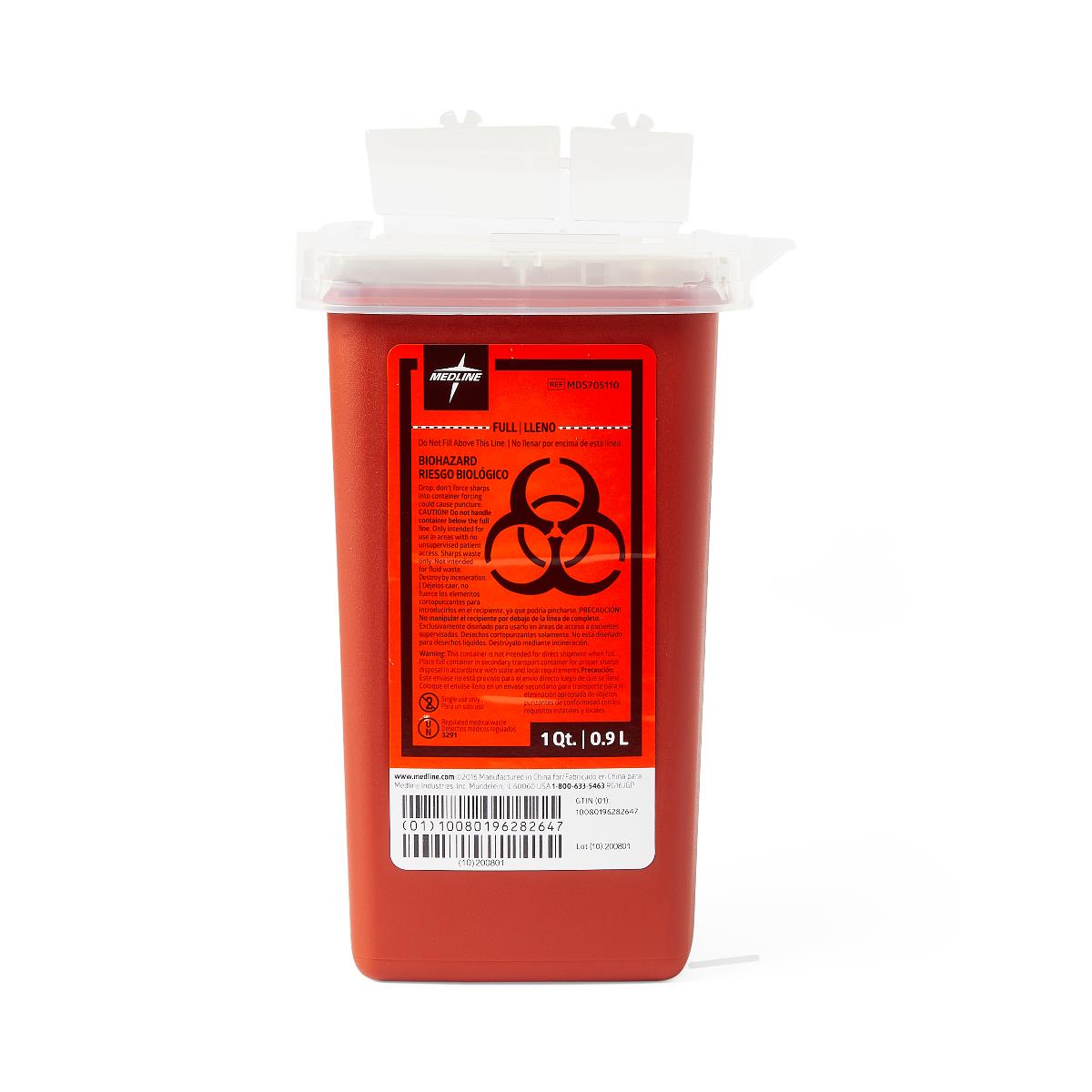 Portable Phlebotomy Sharps Container 1qt - Safe Needle Disposal for Home, Clinic & Travel Use