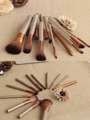 Premium KAARM Makeup Brush Set - Soft & Synthetic Bristles with Silver Storage Case | Professional Cosmetic Brushes for Foundation, Blending, Contouring & Eyeshadow | Perfect for Travel & Home Makeup Organizers