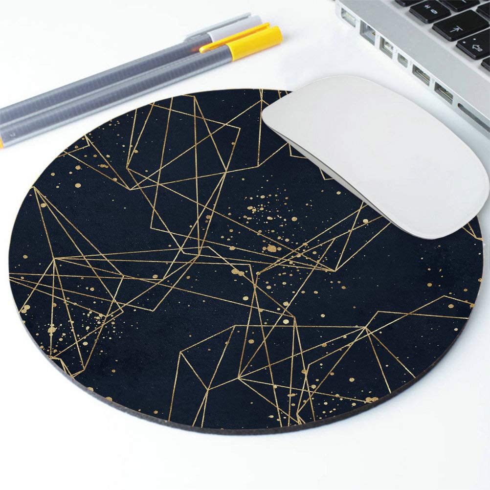 Polygonal Geometric Shapes Mouse Pad - Personalized Round Gaming & Office Mousepad - Non-Slip Desk Accessory for Computer, Laptop, PC - Perfect for Work, Gaming & Home Office Decor