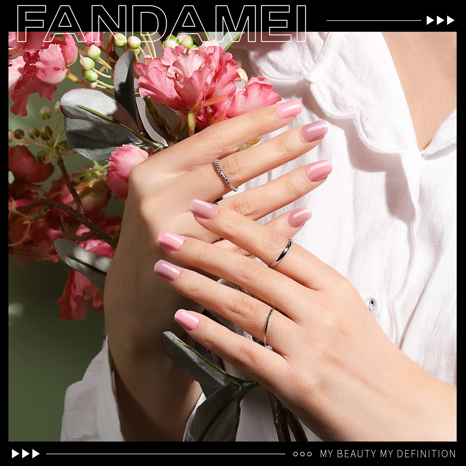 FANDAMEI Short Press on Nails - 24 Pack 576PCS Small Round Fake Nails with Glue, 24 Glossy Colors for Small Hands | Perfect for Daily Wear, Parties, Weddings & Special Occasions