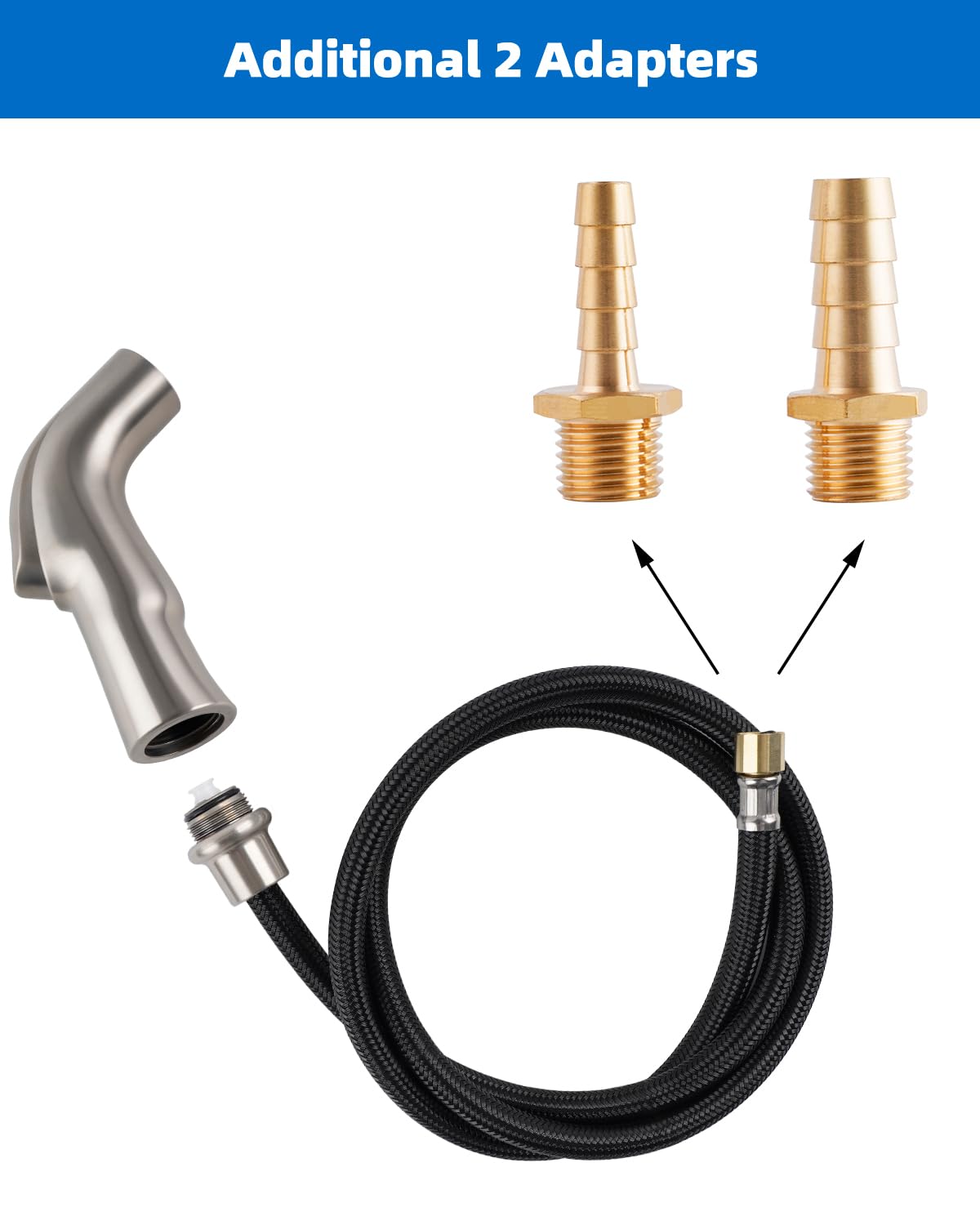 Moen Kitchen Sink Faucet Sprayer Head Replacement - Brushed Nickel Side Sprayer with Braided Hose & Holder | Perfect for Dishwashing, Vegetable Cleaning, and Sink Area Maintenance