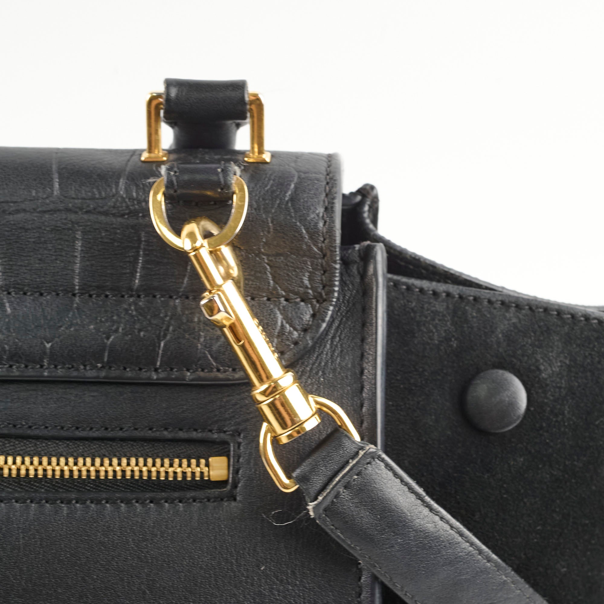 Celine Medium Trapeze All Black Leather Handbag - Stylish Crossbody Bag for Women, Perfect for Work, Travel & Evening Out