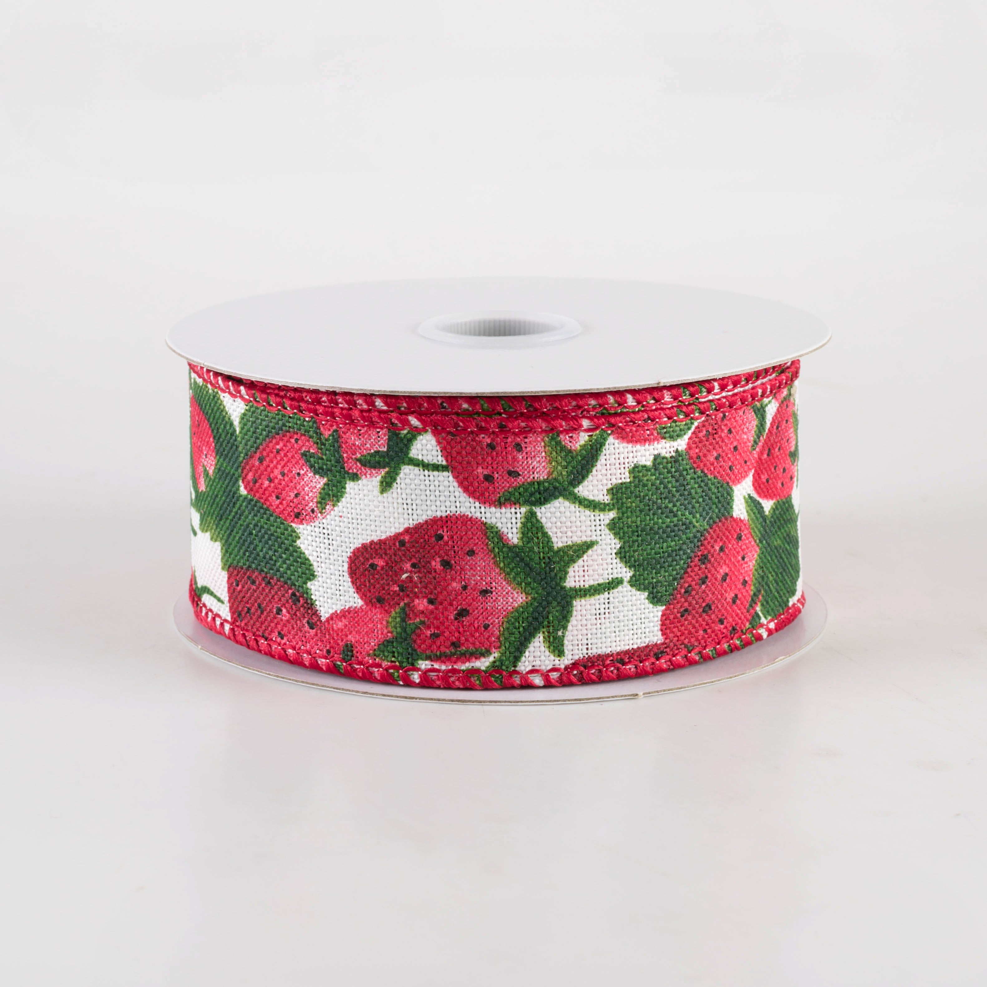 1.5 Inch Linen Strawberries Ribbon - Ivory (10 Yards) - Perfect for DIY Crafts, Gift Wrapping, and Wedding Decorations