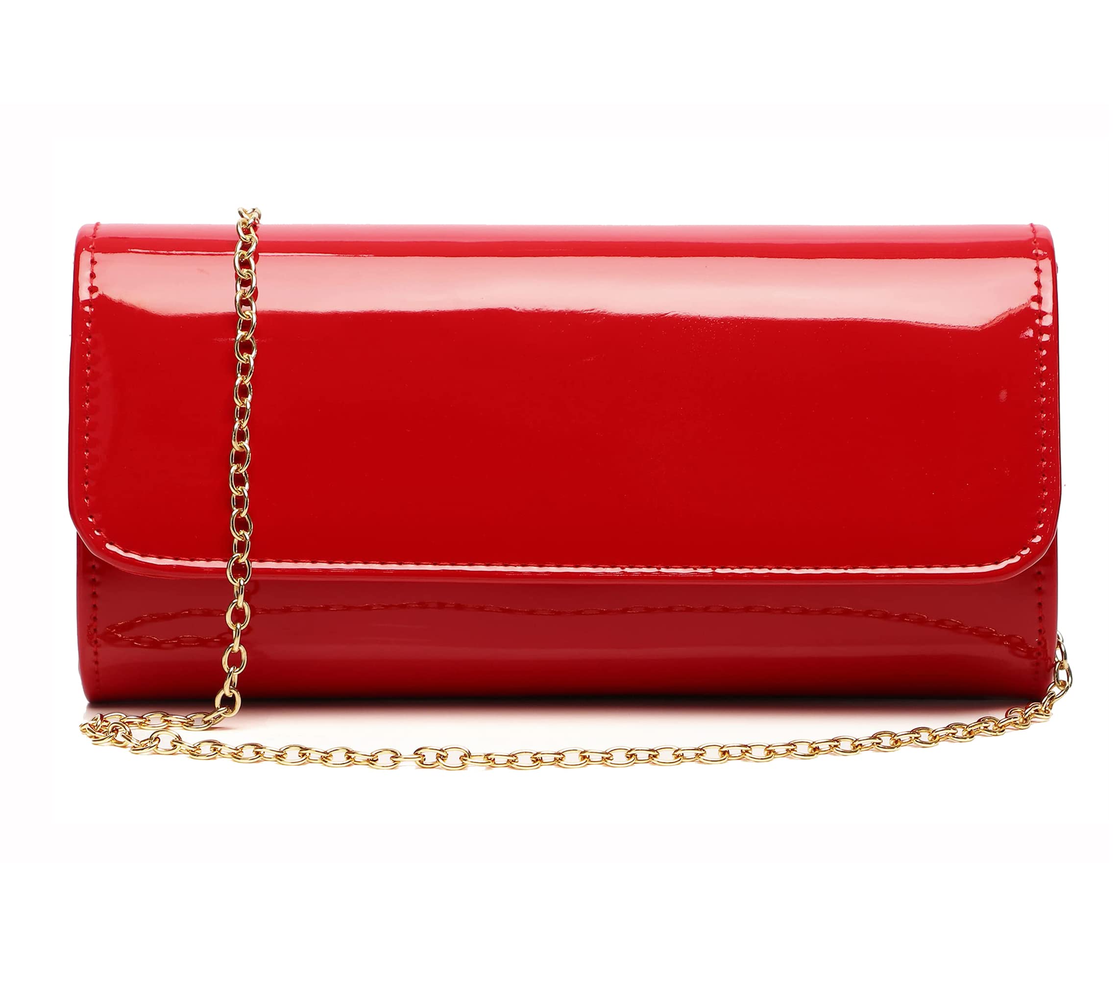 Patent Leather Envelope Clutch Purse for Women - Shiny Candy Foldover Evening Bag | Perfect for Parties, Weddings & Date Nights