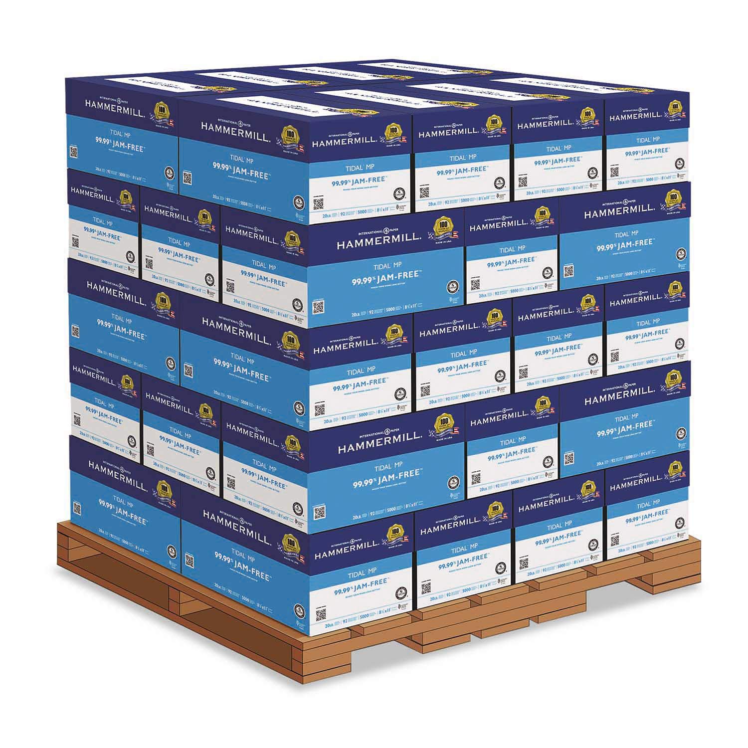 Hammermill Tidal Copy Paper, 8.5 x 11 Letter Size, 20lb, 92 Bright, Acid Free - 1 Pallet (40 Cartons) - Perfect for Office Printing, School Projects & Bulk Document Copying