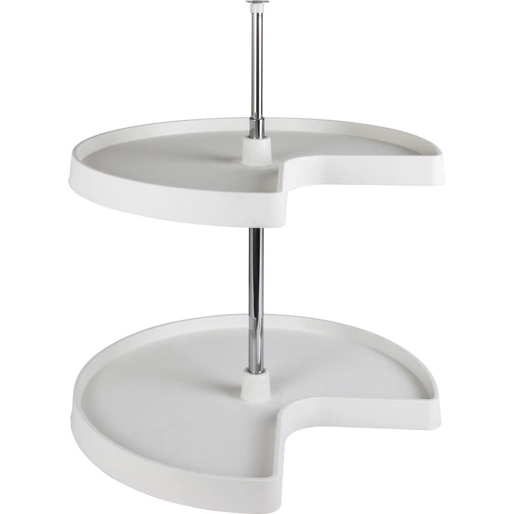Hardware Resources Kidney Plastic Lazy Susan Set - 12 Inch Rotating Turntable Organizer for Kitchen, Pantry, Spice Rack, and Office Supplies - Durable Plastic Lazy Susan for Easy Access and Storage