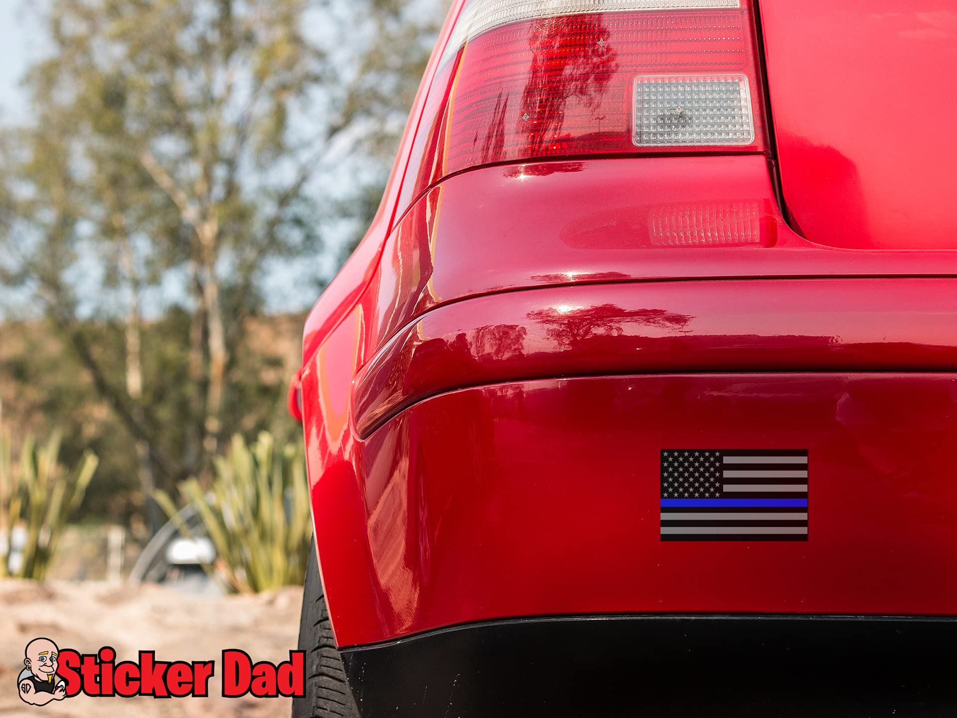Thin Blue Line American Flag Stickers 2-Pack - Police Support Decals for Helmets, Cars & Laptops