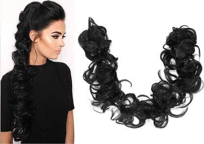 Women's Messy Bun Hair Extensions - Artificial Hair Buns with Rubber Bands & Frill Accents | Perfect for Updos, Ponytails & Everyday Hairstyles