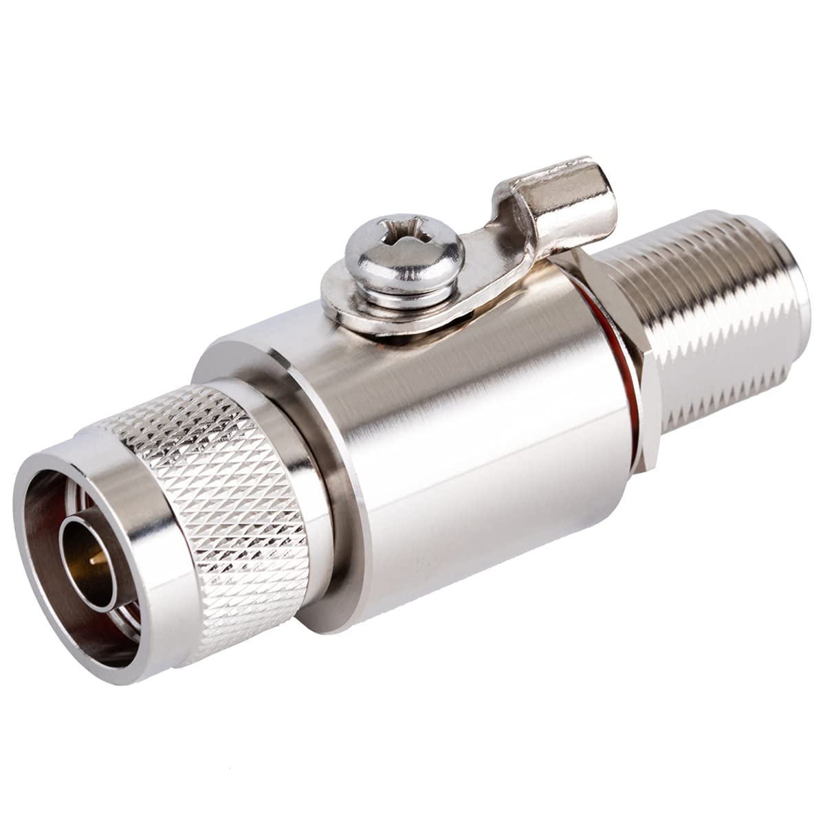N Type Coaxial Lightning Arrestor - Male to Female Bulkhead Connector, DC-3GHz 90V Gas Tube Discharge, 50 Ohm RF Protection for Telecom & Radio Equipment - Perfect for Outdoor Antennas and Communication Towers
