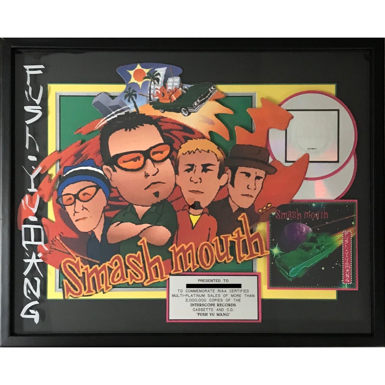 Smash Mouth - Fush Yu Mang 2x Multi Platinum LP Award - Certified by RIAA - Perfect for Music Collectors & 90s Nostalgia Fans