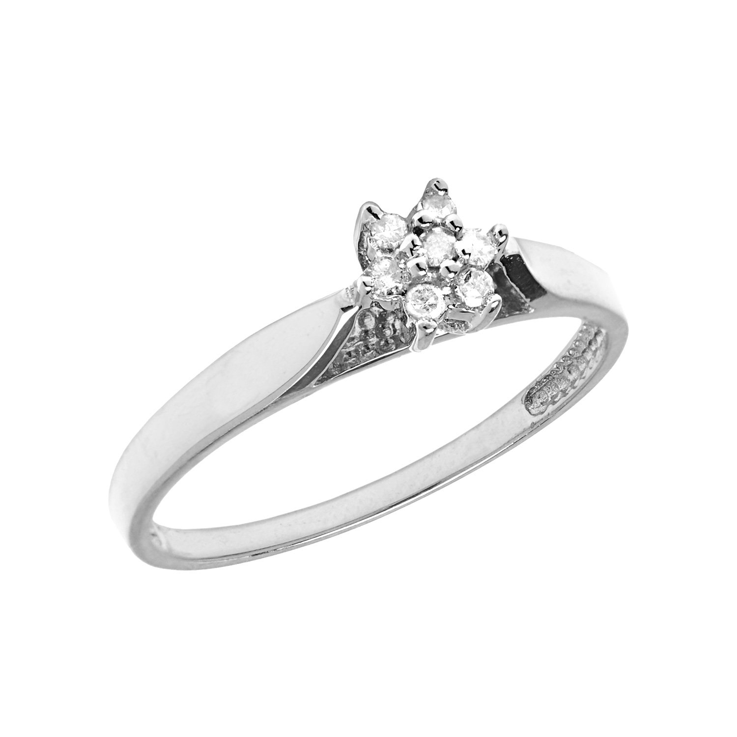 Sterling Silver Diamond Cluster Ring for Women - Elegant Wedding, Engagement & Anniversary Jewelry Gift - Perfect for Bridal, Party & Special Occasions