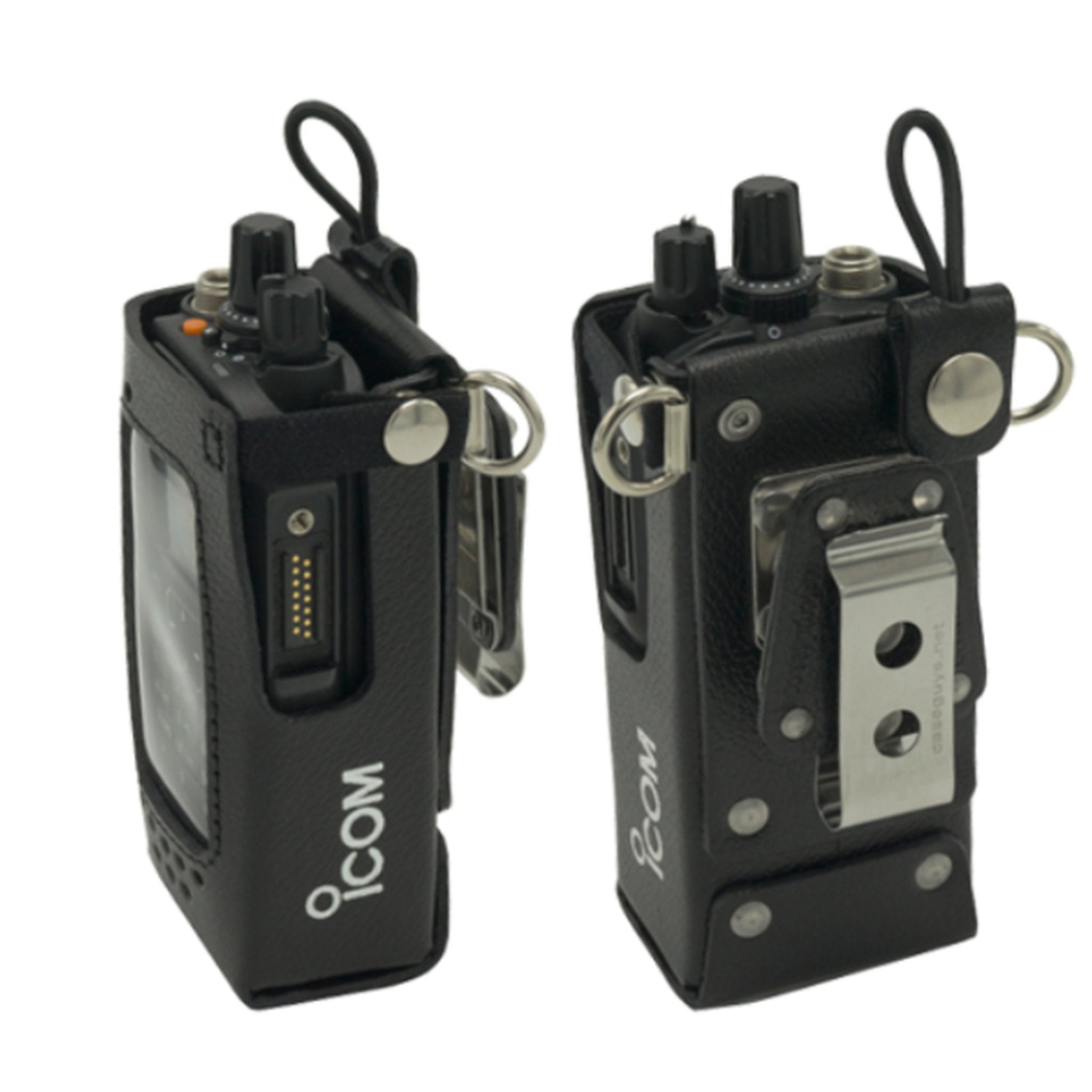 Icom LCF1036SW Leather Swivel Carry Case with D Ring - Durable Pouch for Two-Way Radios, Perfect for Outdoor Adventures, Construction Sites & Emergency Communication